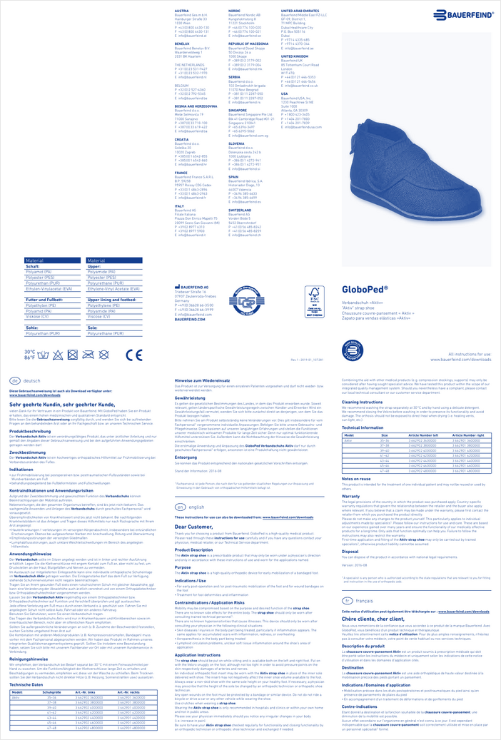 Instructions for use - GloboPed Aktiv