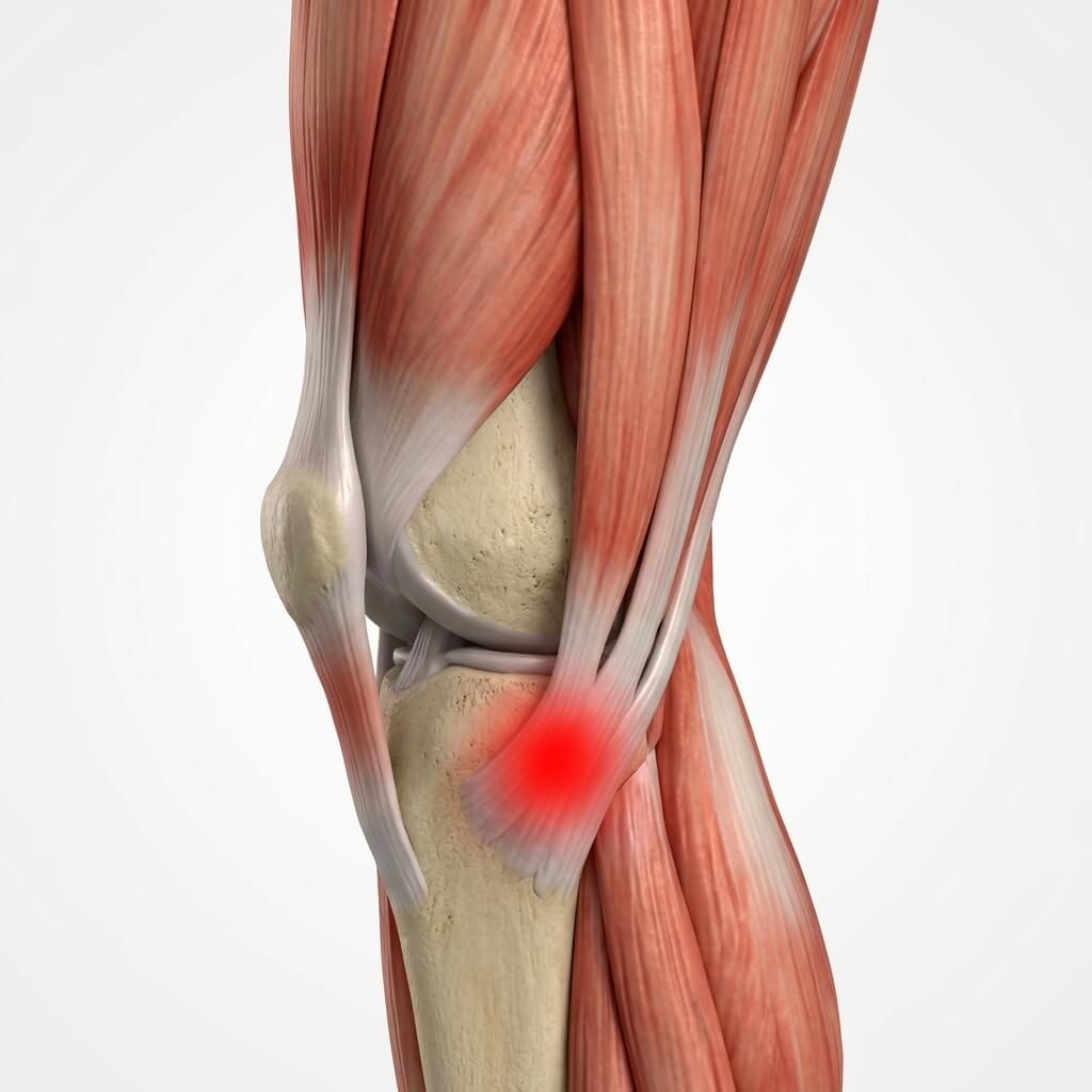Schematische weergave van patellar tendinitis