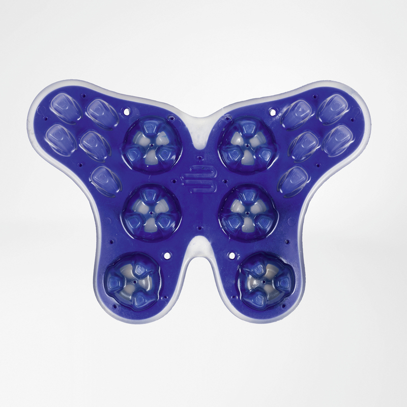 Detail van Bauerfeind LumboTrain rugbrace met ondersteunende productstructuur.