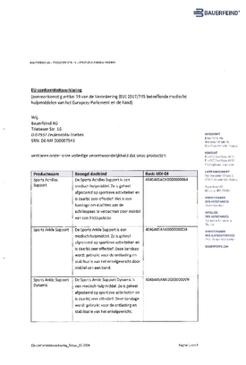 Conformiteitsverklaring - Sport